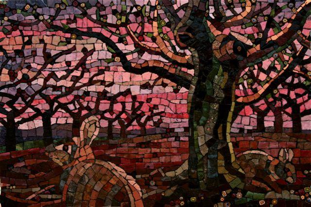 �Early Spring in the Peach Orchard� Mosaic by Michelle Eckhart